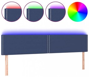 kék szövet LED-es fejtámla 160x5x78/88 cm