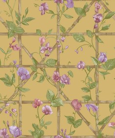 Holden Decor Imaginarium 3 Trailing Floral Trellis okkersárga rácsos papír tapéta – 14201