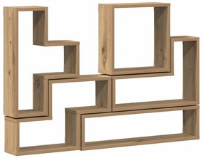 Fal Cube polcokkal Egyéb kézműves tölgy 96 x 12 x 64 cm Faanyag