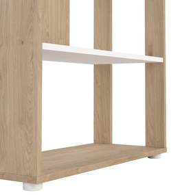 Fehér-natúr színű könyvespolc tölgyfa dekorral 80x205 cm Sign – Tvilum