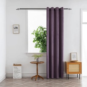 DUNES VELVET sötétítő függöny 140×250 cm, lila Felfüggesztés: Fém gyűrűk