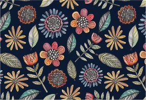 Fali fotótapéta Flizelin a szobába Virágos mozaik 152x104 Ragasztó