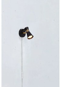 Fekete fali lámpa (hosszúság 12 cm) Folie – Markslöjd