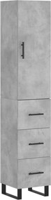 vidaXL betonszürke szerelt fa magasszekrény 34,5x34x180 cm