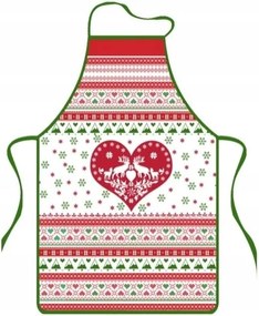 Holiday kötény, karácsonyi szív mintával, karácsonyi