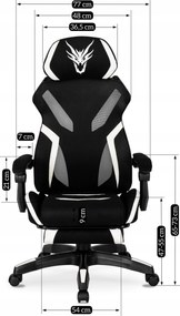 Gaming forgószék fekete/fehér színben MAXIMO