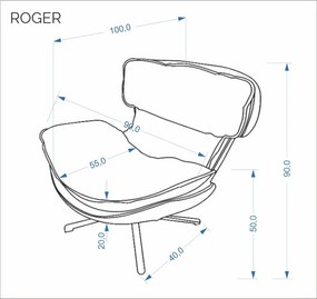 Roger 360 fokban forgatható fotel bézs