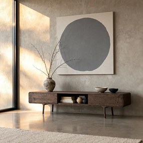 Barna tölgyfa TV-állvány 220x45x45 cm Fawn – Gazzda