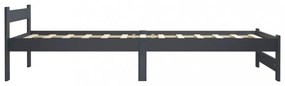 sötétszürke tömör fenyőfa ágykeret matrac nélkül 100x200 cm