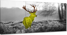 Vászonkép 180x90 Sárga szarvas Erdő Tájkép