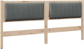 vidaXL Kárpitozott fejtámla fejtámlával Barna 180 cm Tömör fenyőfa