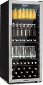 Klarstein Beersafe 7XL, hűtőszekrény, 242 liter, 5 polc, panoráma üvegajtó, rozsdamentes acél