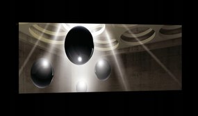 Vászonkép 145x45 szférák tér futurizmus minimalizmus absztrakt sugarak