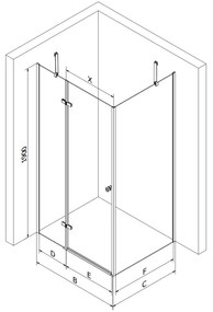 Mexen Roma zuhanykabin 70x100cm, 6mm üveg, króm profil-szürke üveg, 854-070-100-01-40