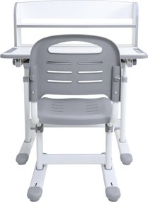 Növekvő íróasztal és szék, szürke/fehér, set ZION