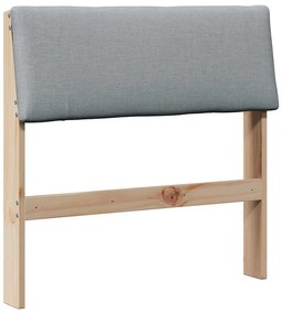 Kárpitozott fejtámla Világosszürke 75 cm Tömör fenyőfa