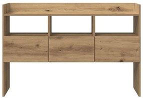 kézműves tölgy színű szerelt fa tálalószekrény 105x30x70 cm