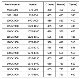 Mexen APIA zuhany tolóajtó a nyílásig 125cm, átlátszó / szalag, 845-125-000-01-20