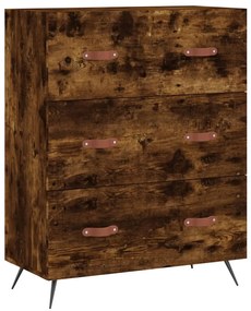 füstös tölgy színű szerelt fa komód 69,5 x 34 x 90 cm