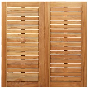 3 részes kerti étkező garnitúra masszív fából, kültéri étkezőasztal 90x90x74.5 cm masszív fából, rakásolható kerti székek 2 db masszív fából és acélból