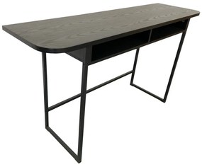 Fekete konzolasztal kőrisfa dekorral 40x140 cm Darlington – Actona