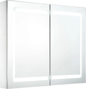 vidaXL tükrös fürdőszobaszekrény LED világítással 80 x 12,2 x 68 cm