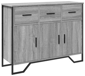 szürke sonoma színű szerelt fa tálalószekrény 97x32,5x74,5 cm