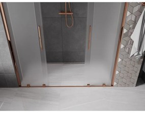 Mexen Velar Duo, tolózuhanyajtó 200 cm-es nyitáshoz, 8 mm-es matt üveg, rózsaszín arany, 871-200-000-32-60