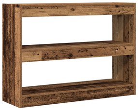 Könyvespolc / Szobaelválasztó Régi Fa, 100x30x72 cm, Mérnöki Fából Készült