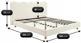 Franciaágy Krém Bouclé Kárpittal. 180x200 cm. IZMIR Boucle