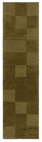 Khaki kézi szövésű gyapjú futószőnyeg 60x230 cm Checkerboard – Flair Rugs