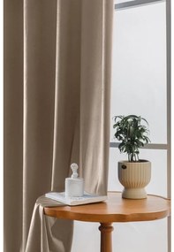 Világosbarna sötétítő VELVET függöny 140x250 cm Felfüggesztés: Fém gyűrűk