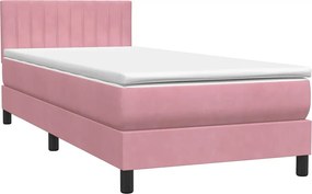 vidaXL Box Spring ágy matraccal rózsaszín 100x220 cm bársony