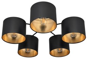 Felületre szerelhető csillár ALBA 5xE27/15W/230V fekete/arany