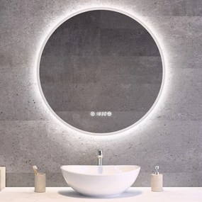 Kerek Led tükör Ø70cm Welland Alpha | Páramentesítő - Óra - Fényerő + színhőfok állítás
