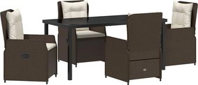 vidaXL Kert étkező szett 5 pcs Barna polirattan