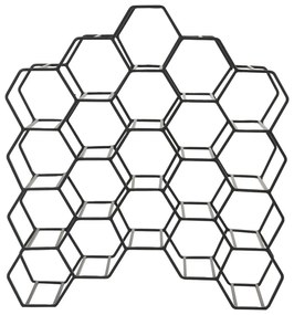 Fekete fém bortartó polcos állvány, palackok száma 12 Salbris – Light &amp; Living