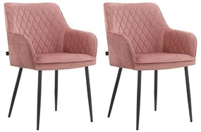 Világos rózsaszín kárpitozott étkezőfotel szett 2 db-os Elvira – Støraa
