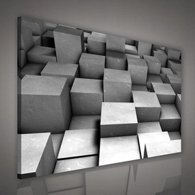 Vászonkép 100x75 kocka 3D absztrakt geometria beton textúra fényárnyék
