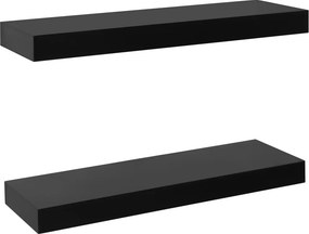 vidaXL 2 darab fekete lebegő fali polc 40 x 20 x 3,8 cm