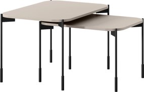 Sonatia dohányzóasztal 70 cm téglalap alakú fém lábakkal - kasmír