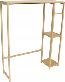 Könyvespolc Mosógép Fölé Bambusz Mdf 79 X 23 X 95 CM Három Polc Bézs