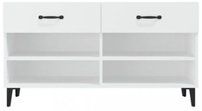 fehér szerelt fa cipősszekrény 102x35x55 cm