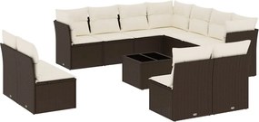 vidaXL 12 részes barna polyrattan kerti ülőgarnitúra párnákkal