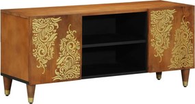 vidaXL TV szekrény polcokkal Méz barna 105 x 33 x 46 cm Tömör Mangófát