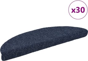 vidaXL öntapadós lépcsőszőnyegek 30 db kék félkör alakú 56 x 17 x 3 cm