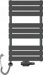 Fürdőszobai dekoratív víz-elektromos radiátor 900x500 antracit létra