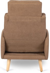 Kényelmes Fotel Barna Színben Lábtartóval. HENRY