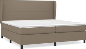 vidaXL tópszínű szövet rugós ágy matraccal 200 x 200 cm