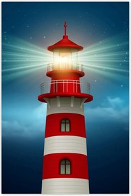 Poszterek 80x120 Világítótorony éjszaka